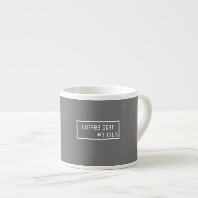 Stylish Minimalistic Espresso Coffee Star Mug #1 (Front Right)