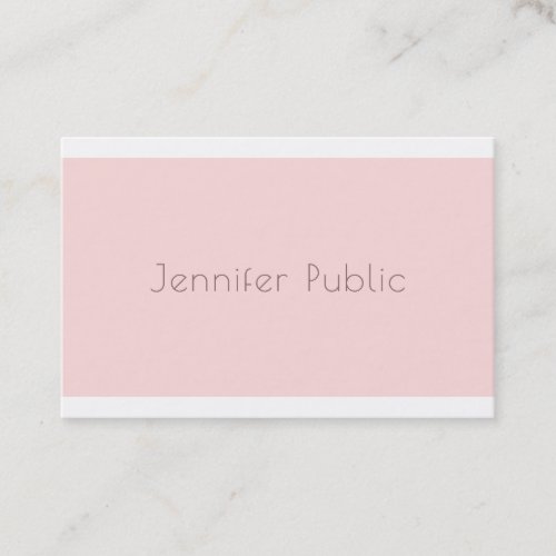 Stylish Minimalistic Modern Design Trendy Pink Business Card