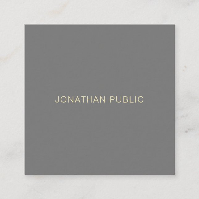 Stylish Minimalistic Modern Professional Template Square Business Card (Front)