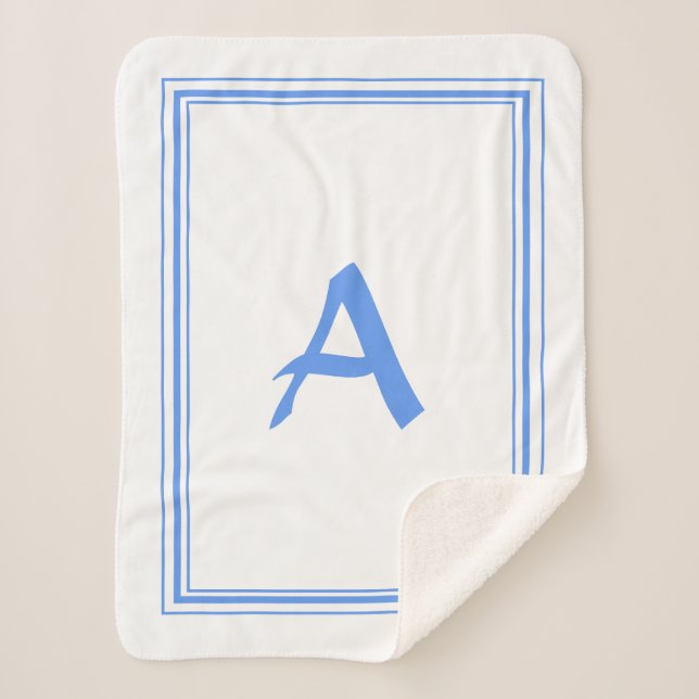 Stylish Minimalistic Monogram Frame Throw Blanket (Front)