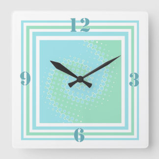 Stylish Mint Green & Aquamarine Swirl Wall Clock