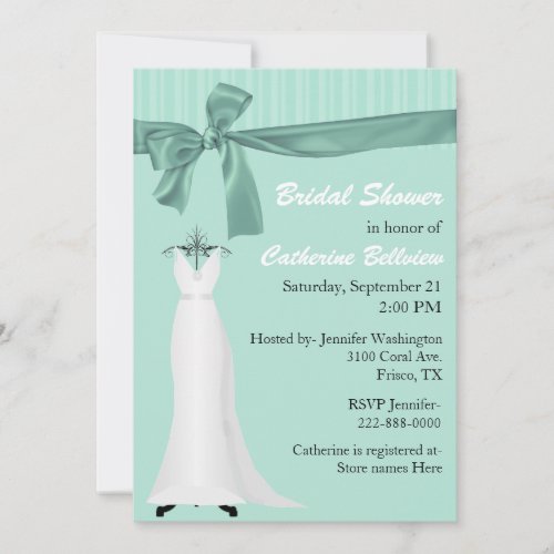 Stylish Mint Green Bridal Shower Invitation