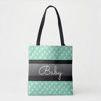 Stylish Mint Green Polka Dots and Spots Baby Bag