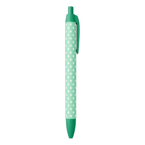 Stylish Mint Green White Dotted Classic Template Blue Ink Pen