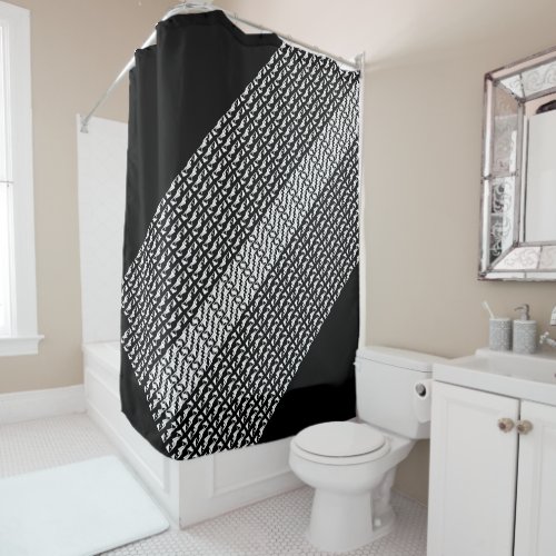 Stylish Mirrored Geometric  Abstract Pattern Shower Curtain