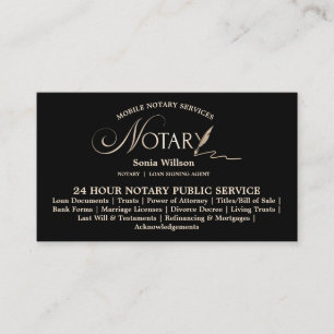 Stylish Mobile Notary & Loan Signing Agent Law Business Card
