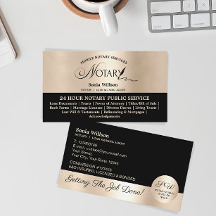 Stylish Mobile Notary & Loan Signing Agent Law Business Card