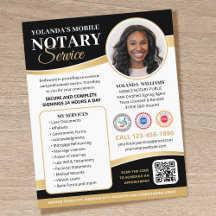 Stylish Mobile Notary Public QR Code Black Gold
