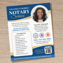 Stylish Mobile Notary Public QR Code Blue Editable