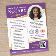 Stylish Mobile Notary Public QR Code Purple
