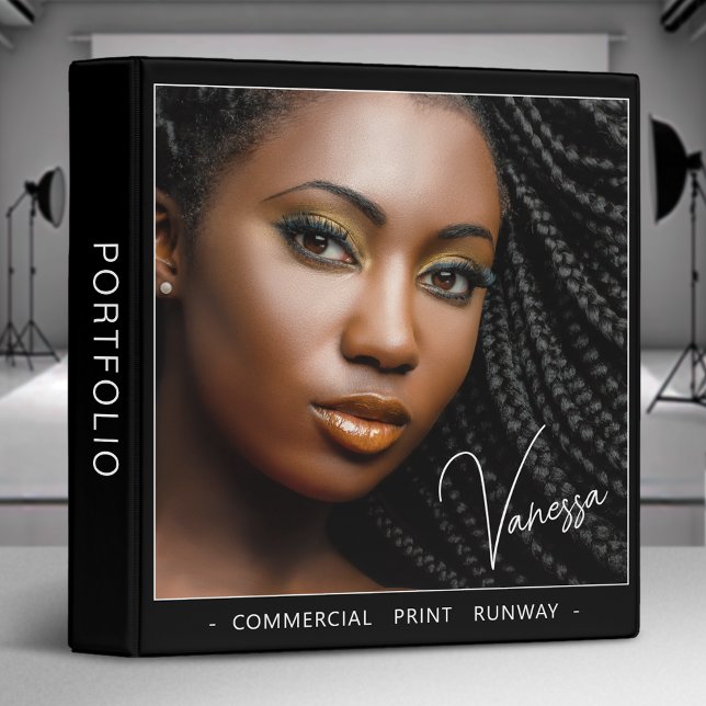 Stylish Model Actor Name Photo Portfolio Binder  (Three binder sizes to choose from. Uses standard size page inserts (not included).)