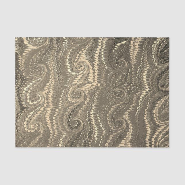 Stylish Modern Abstract Beige Swirl Marble Pattern Tissue Paper (Front)