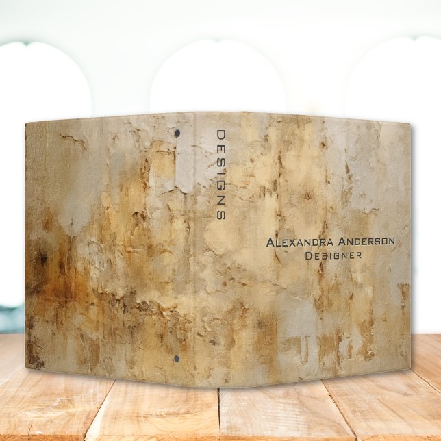 Stylish Modern Abstract Ivory Marble Gold Glitter  3 Ring Binder (Creator Uploaded)