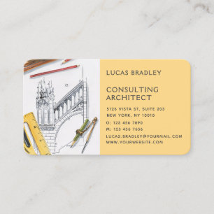 Stylish Modern Architect Engineering Construction Business Card