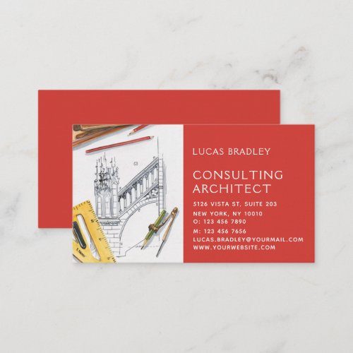 Stylish Modern Architect Engineering Construction Business Card