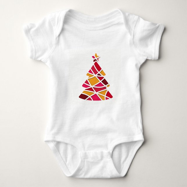 Stylish modern art Christmas tree Baby Bodysuit (Front)