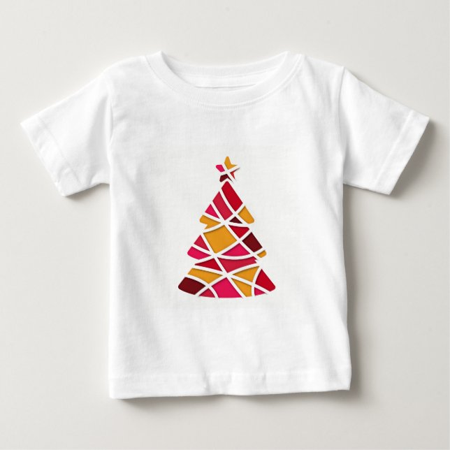 Stylish modern art Christmas tree Baby T-Shirt (Front)