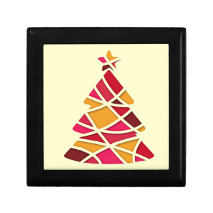 Stylish modern art Christmas tree Keepsake Box