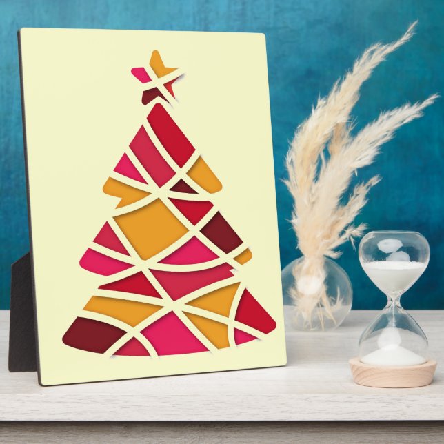 Stylish modern art Christmas tree Plaque (Side)