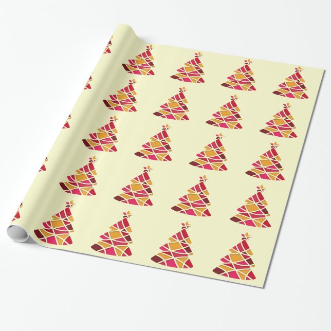 Stylish modern art Christmas tree Wrapping Paper (Unrolled)