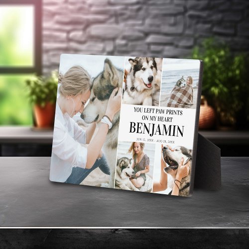 Stylish Modern Beloved Pet  Photo Collage Plaque