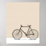 Stylish Modern Bike Bicycle Line Art Drawing Poster<br><div class="desc">Bring some fun art to any room in your home with this Bicycle Line Art Drawing on a Neutral Striped Wall Poster</div>