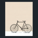 Stylish Modern Bike Bicycle Line Art Drawing Poster<br><div class="desc">Bring some fun art to any room in your home with this Bicycle Line Art Drawing on a Neutral Striped Wall Poster</div>