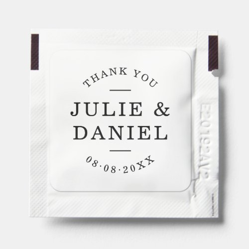 Stylish Modern Black and White Wedding Thank You Hand Sanitizer Packet