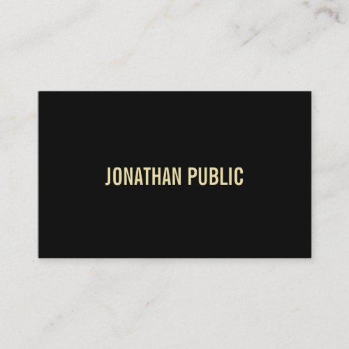 Stylish Modern Black Gold Text Professional Luxury Business Card