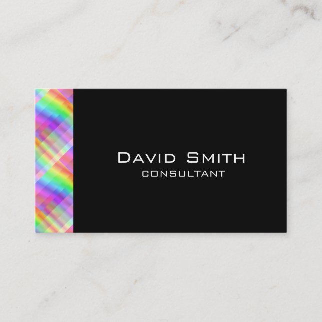 Stylish modern black professional hologram business card (Front)