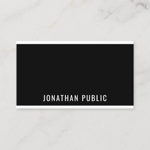 Stylish Modern Black White Minimalist Trendy Chic Business Card