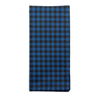 Stylish Modern Blue Black Buffalo Check Plaid Cloth Napkin