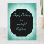 Stylish modern blue Happy Birthday Boyfriend Card<br><div class="desc">Stylish modern blue  Happy Birthday Boyfriend design Greeting Card.</div>