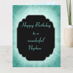 Stylish modern blue Happy Birthday Nephew Card