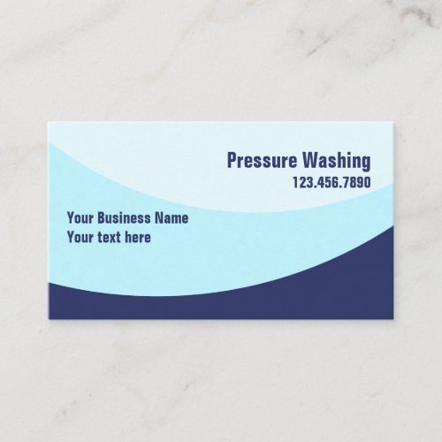 Stylish Modern Blue Pressure Washing  Business Card