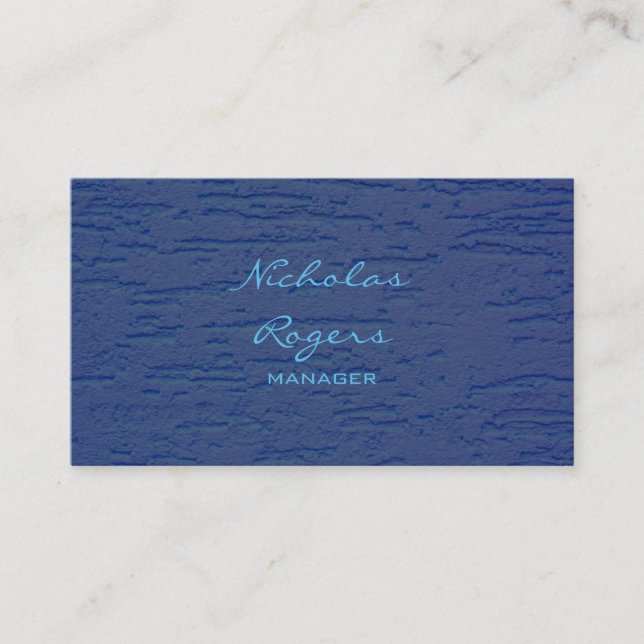 Stylish Modern Blue Professional Minimalist Design Business Card (Front)