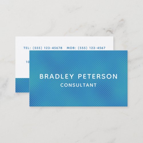 Stylish Modern Blue Textured Professional Chic  Business Card