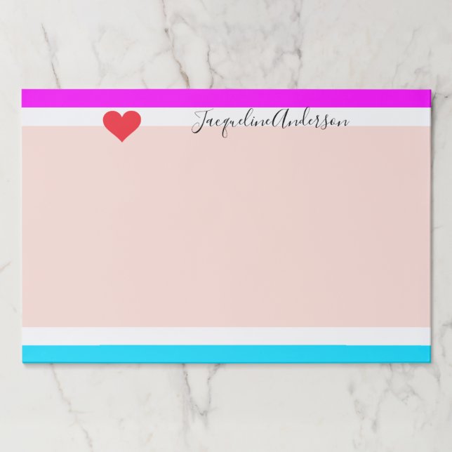 Stylish Modern Bold Personalized Name Chic Cool Paper Pad (Front)