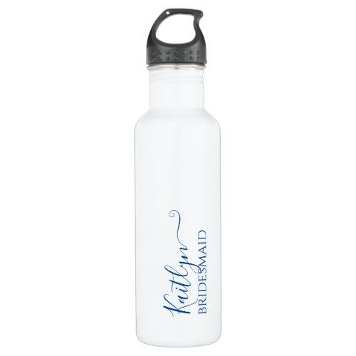 Stylish Modern Bridesmaid Gift  Blue Personalized Stainless Steel Water Bottle