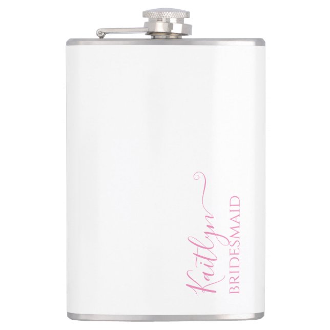 Stylish Modern Bridesmaid Gift | Personalized Flask (Front)
