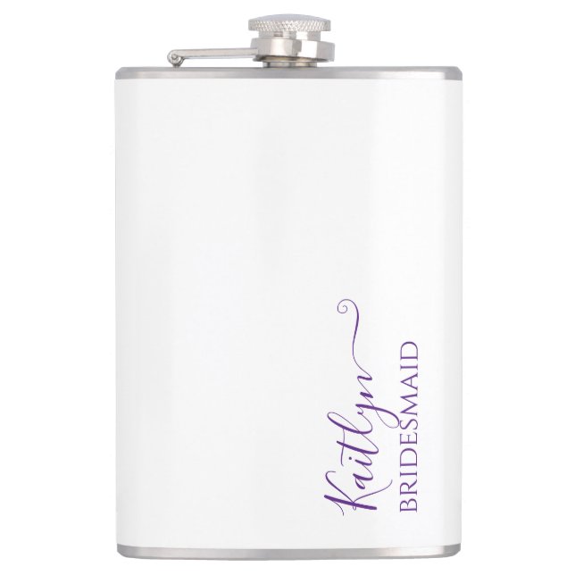 Stylish Modern Bridesmaid Gift | Personalized Flask (Front)