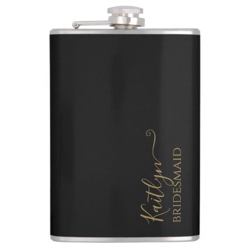 Stylish Modern Bridesmaid Gift  Personalized Flask