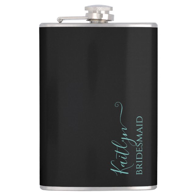 Stylish Modern Bridesmaid Gift | Personalized Flask (Front)
