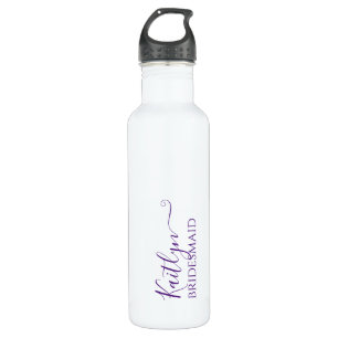 Stylish Modern Bridesmaid Gift   Personalized Stainless Steel Water Bottle