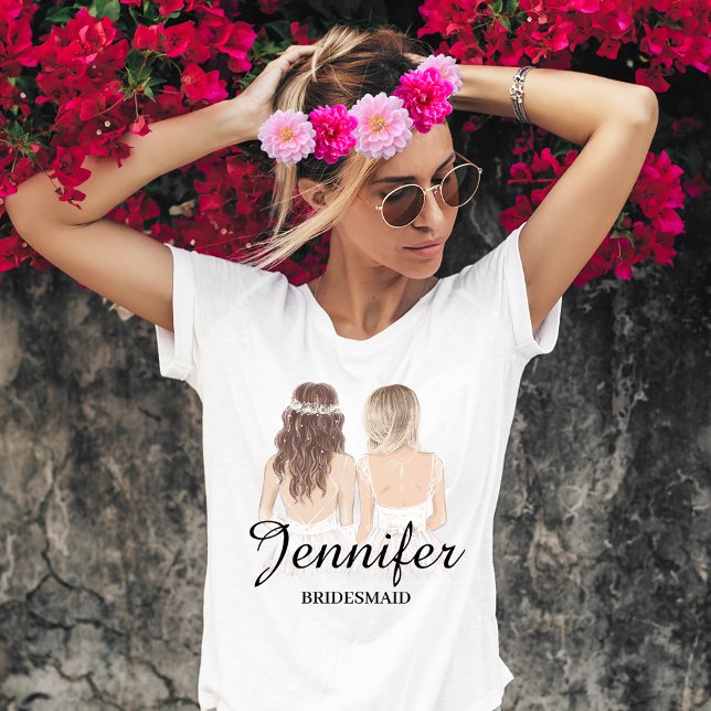 stylish modern bridesmaid Personalized wedding T-Shirt (Creator Uploaded)