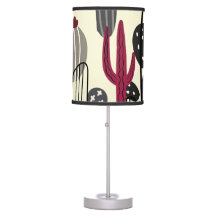 Stylish modern cactus-patterned lamp, elegant livi