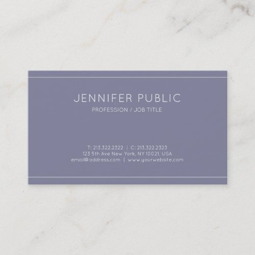 Stylish Modern Chic Design Purple Violet Plain Business Card