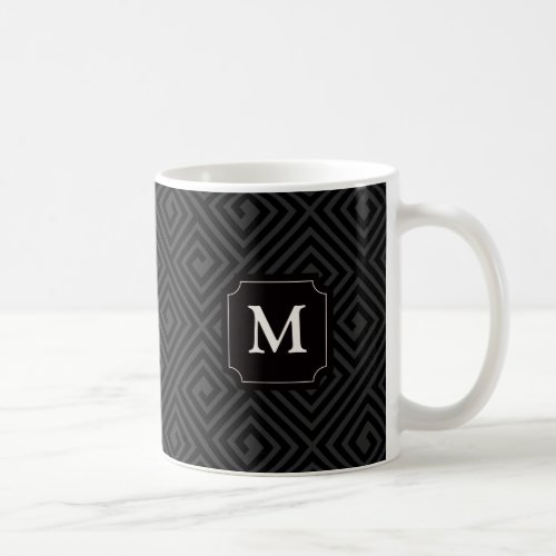 Stylish Modern Chic Greek Key Pattern Monogram Mug