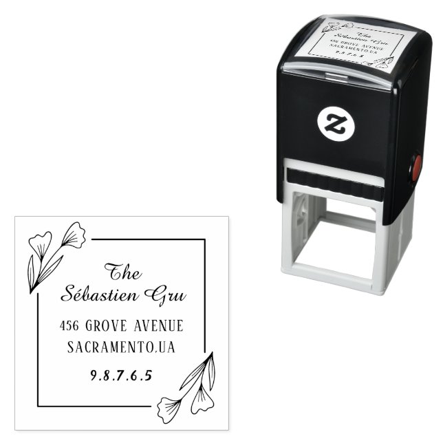 Stylish Modern Classic Couple Name Wedding Self-inking Stamp (In Situ)