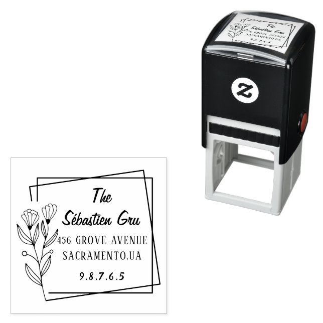 Stylish Modern Classic Couple Name Wedding Self-inking Stamp (In Situ)